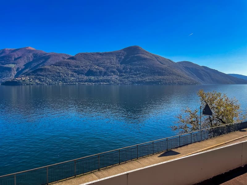 mountains, lake, fence, tree