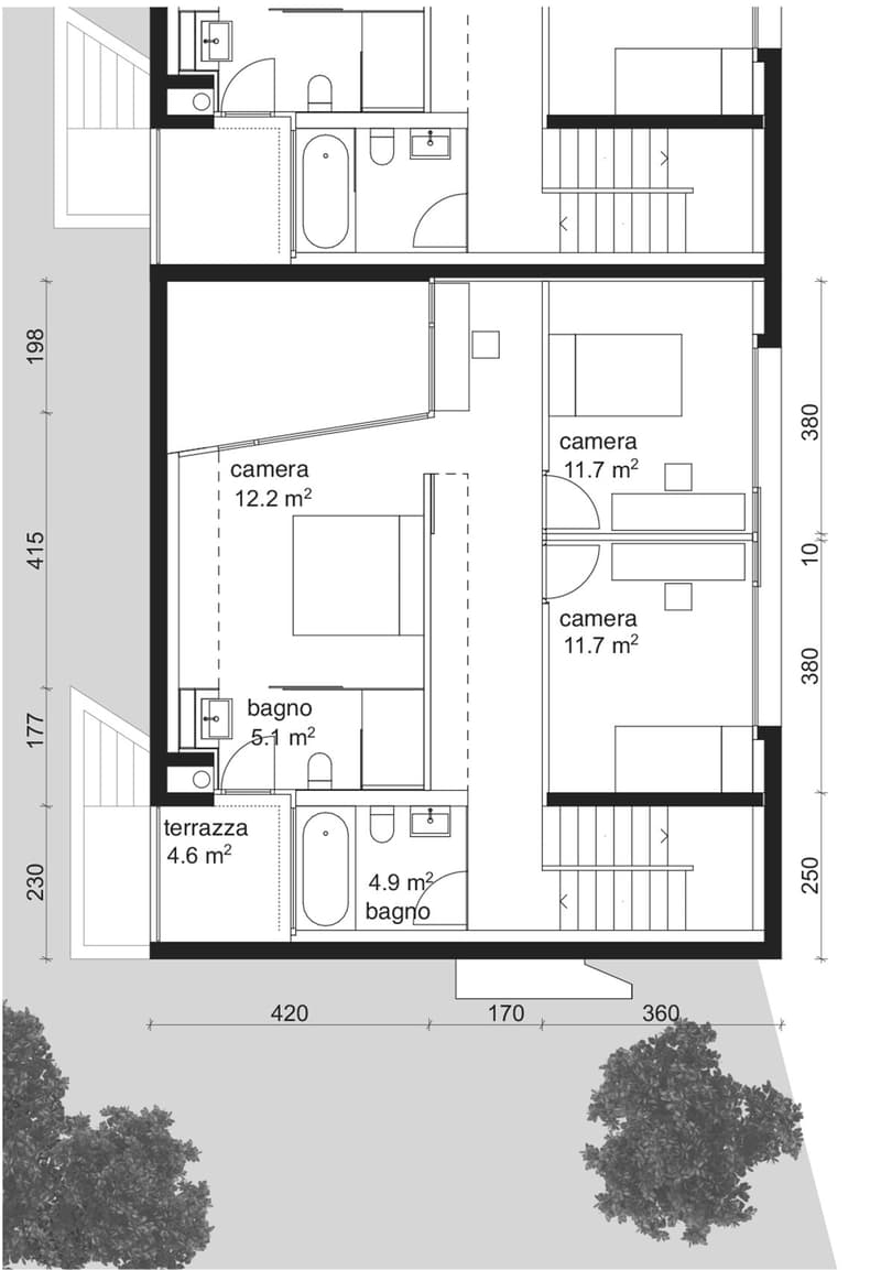 Two camera rooms, one living room, bathroom, kitchen, balcony
