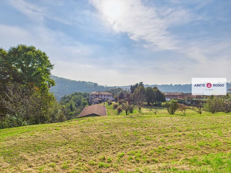 Wide landscape with grassy areas and trees, a building in the distance