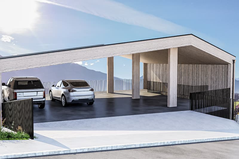 offene Garage / Eingangsbereich