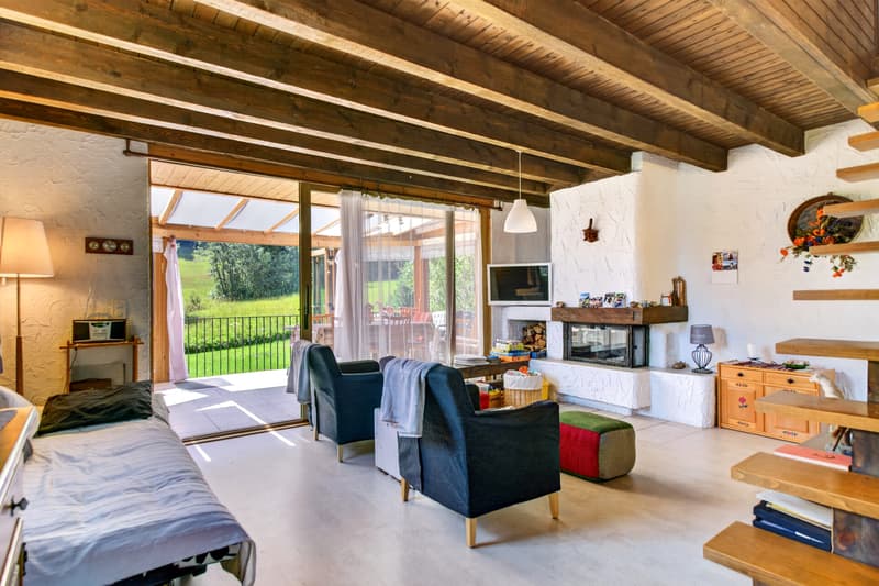 Gemütliches Wohnzimmer mit Cheminée