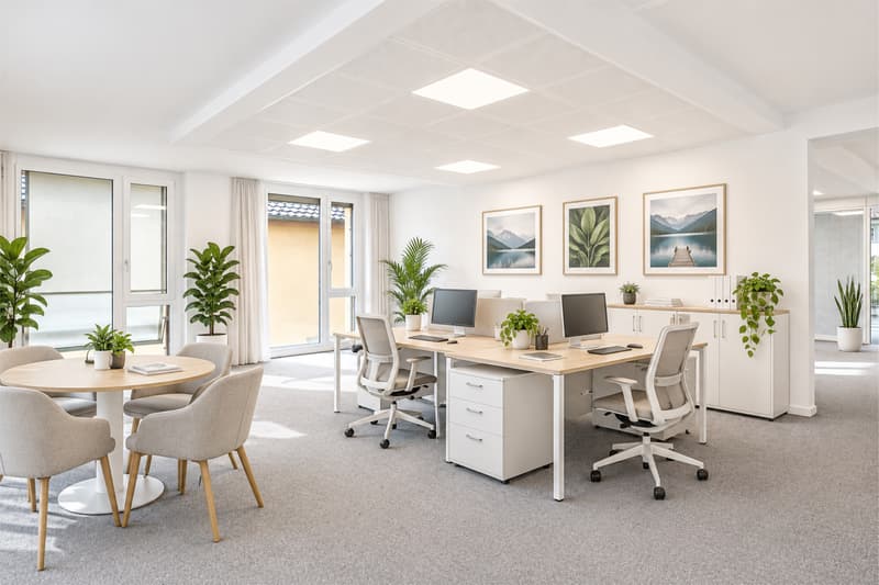 Lichtdurchflutetes Büro