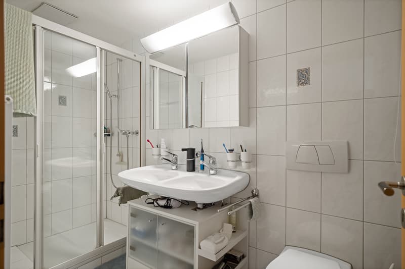 Funktionales Badezimmer mit Dusche
