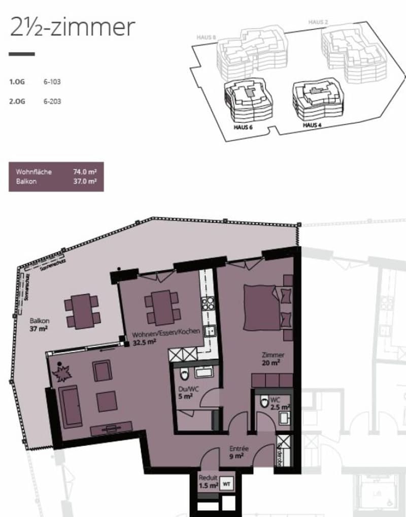 Moderne 2.5 Zi-Wohnungen mit grosszügiger gedeckter Terrasse (4)