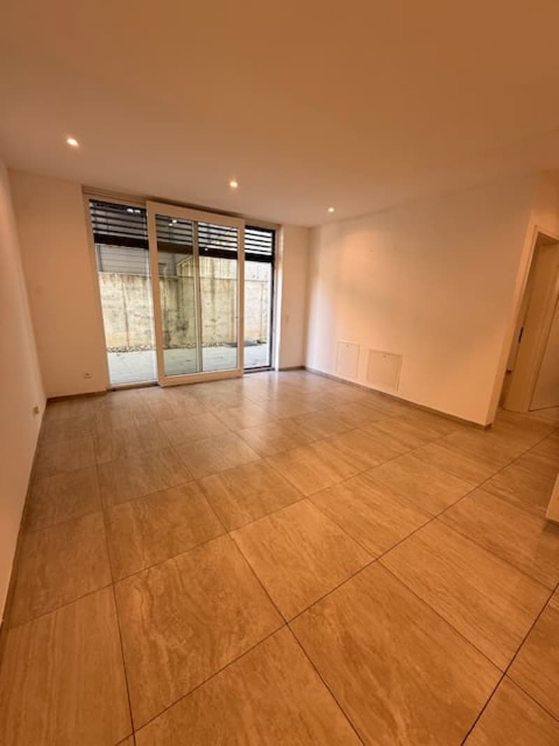 empty room, sliding doors, wooden floor