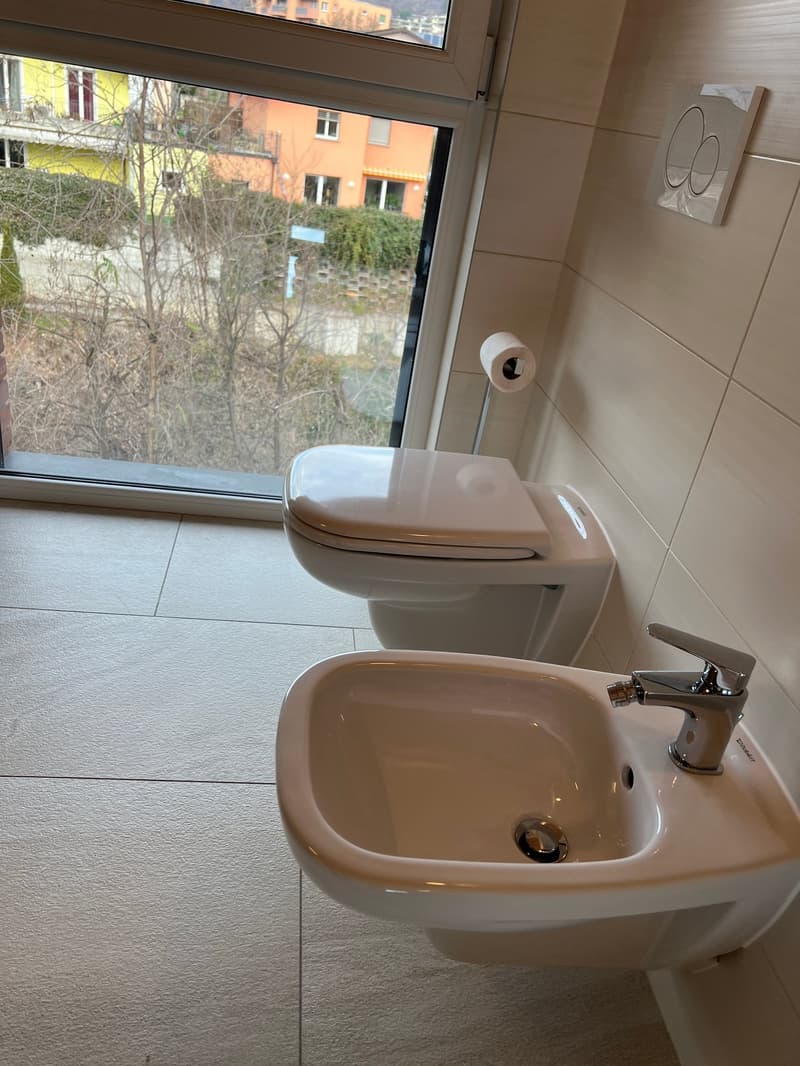 Moderno attico con tetto a vista in vendita a Cadro - POSTO AUTO (7)