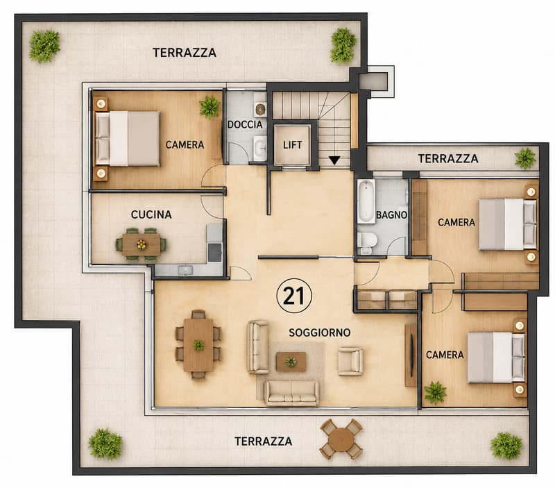 Exklusives Penthouse mit Panoramaterrasse und 180°-Seeblick (10)