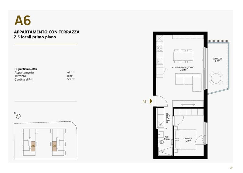 Appartamento arredato 2.5 locali con terrazzo - Lumino (TI) (9)