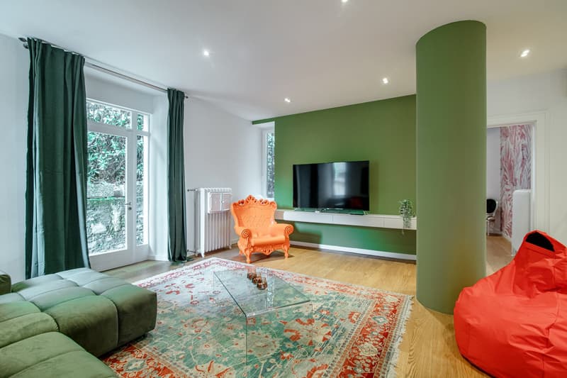 AFFITTASI MENSILMENTE Villa pronta all'uso in centro Lugano con importante vista lago (11)