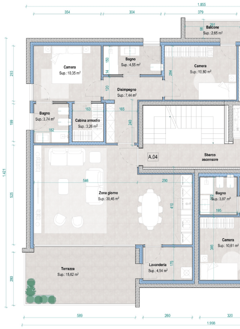 BELLINZONA - VENDESI NUOVO 3.5 LOCALI CON AMPIA TERRAZZA (7)
