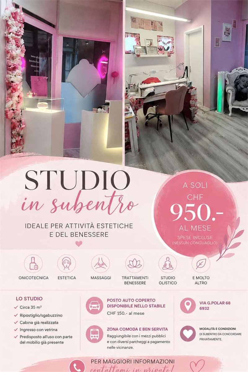 Studio in subentro - ideale per attività estetiche e del benessere (1)