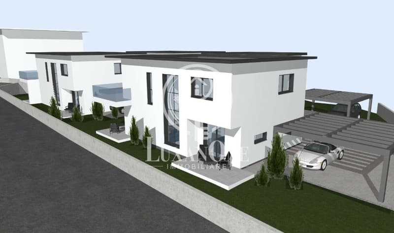 Exklusives Baugrundstück in Arcegno – bewilligtes Projekt für 4 Villen (7)