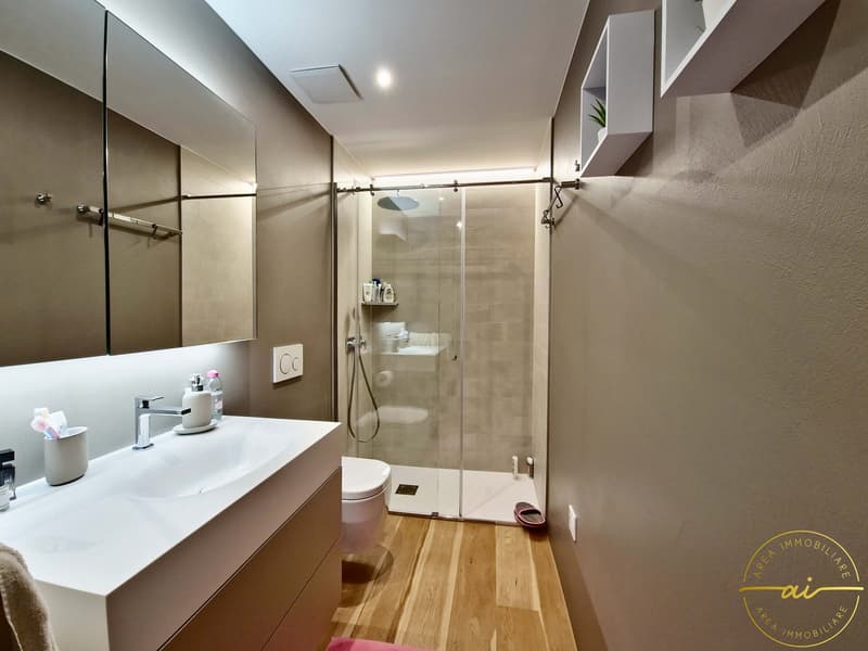 ELEGANTE APPARTAMENTO 3.5 LOCALI CON TERRAZZA E VISTA LAGO PARZIALE A PARADISO (8)