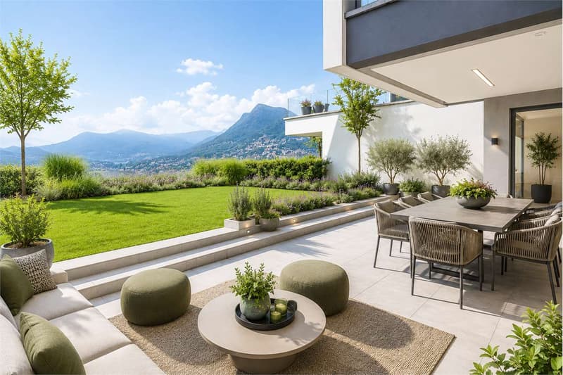 Elegante appartamento con grande terrazzo e giardino privato (5)