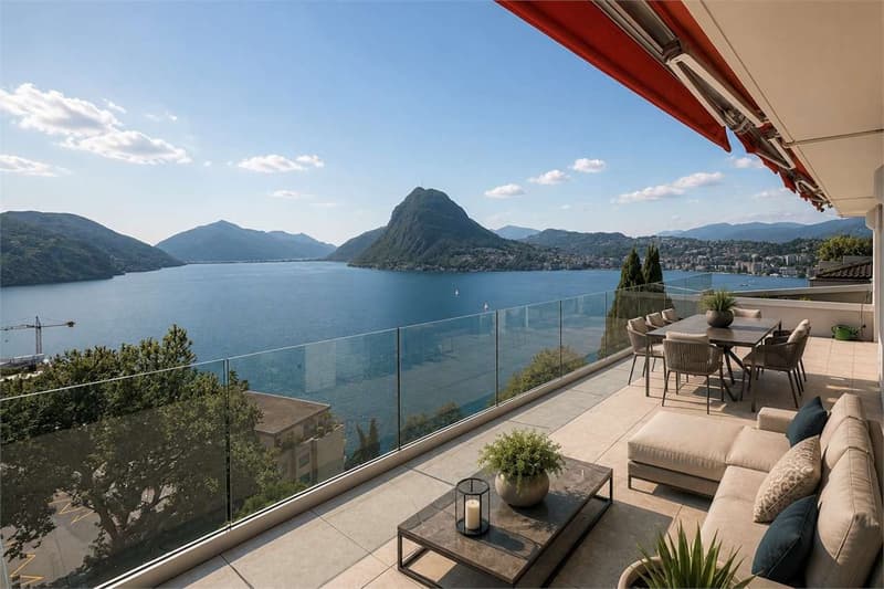 Attico duplex di prestigio con vista lago a Castagnola (1)