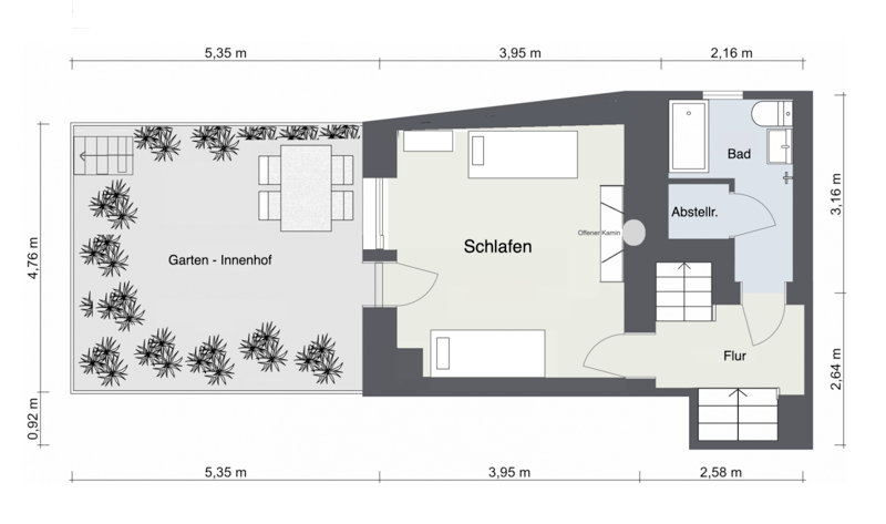 1. UG Schlafen Garten zum Nucleo hin