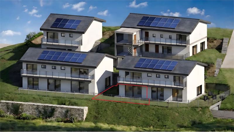 Moderno 2.5 locali con giardino privato, vista aperta e parcheggio inc (1)