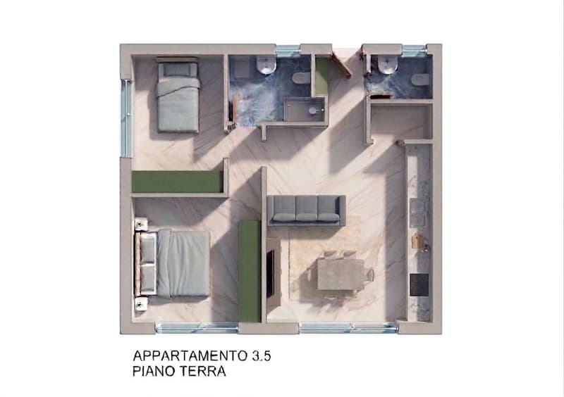 Elegante 3.5 locali con giardino privato e vista aperta sulla valle (1)