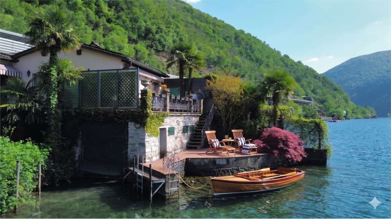 Il Tuo Gioiello Pieds-dans-l'eau a Bissone, Rarità con Darsena Privata (1)