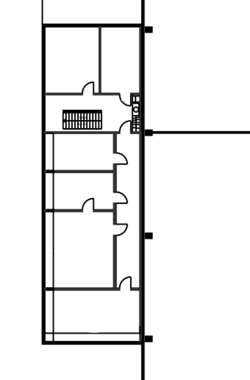 main room, stairs, two rooms, balcony