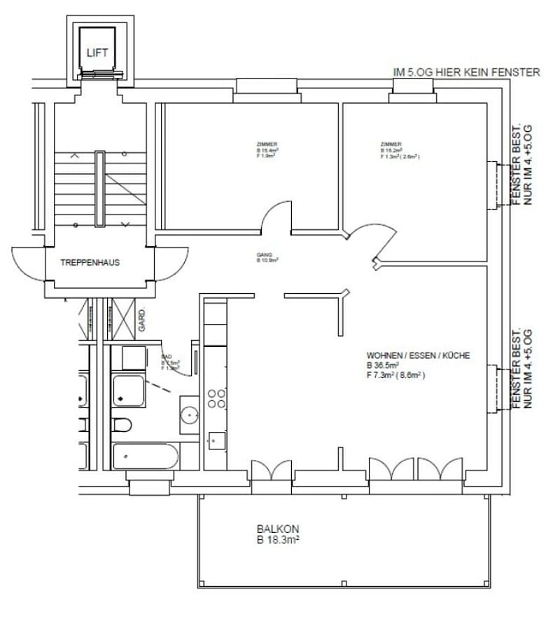 Grundriss rechts EG-5.OG