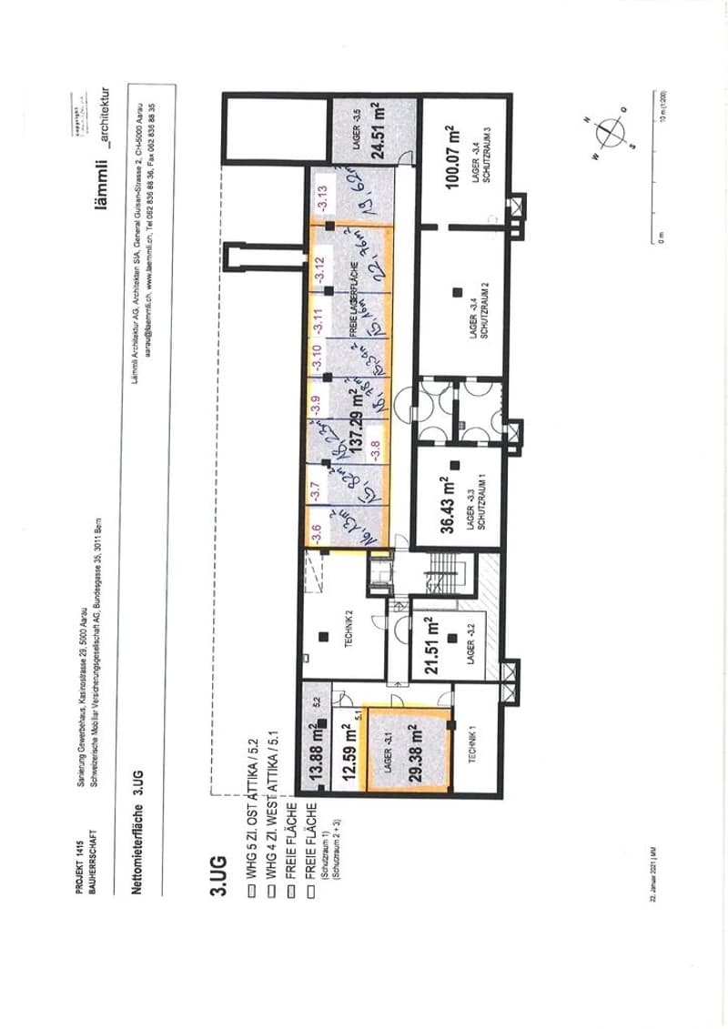 Grundriss 3. UG