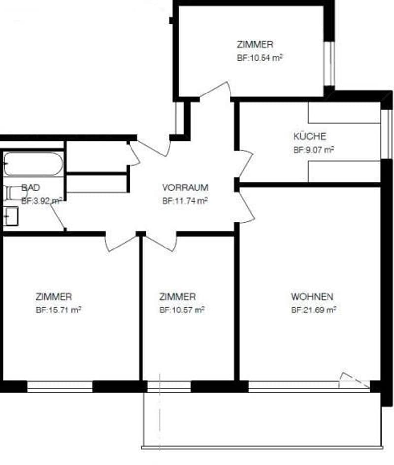 zentral gelegene Wohnung mit grosszügigem Balkon (13)