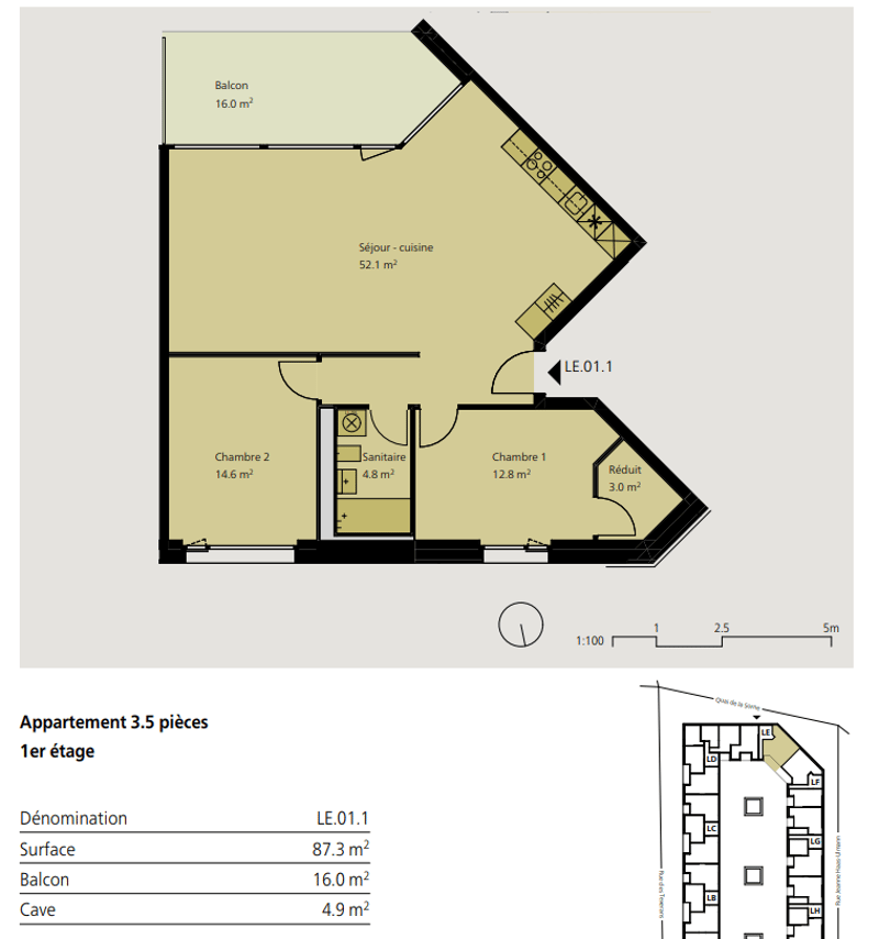 Appartement de 3.5 pces à louer au 1er étage à Delémont 1 (5)