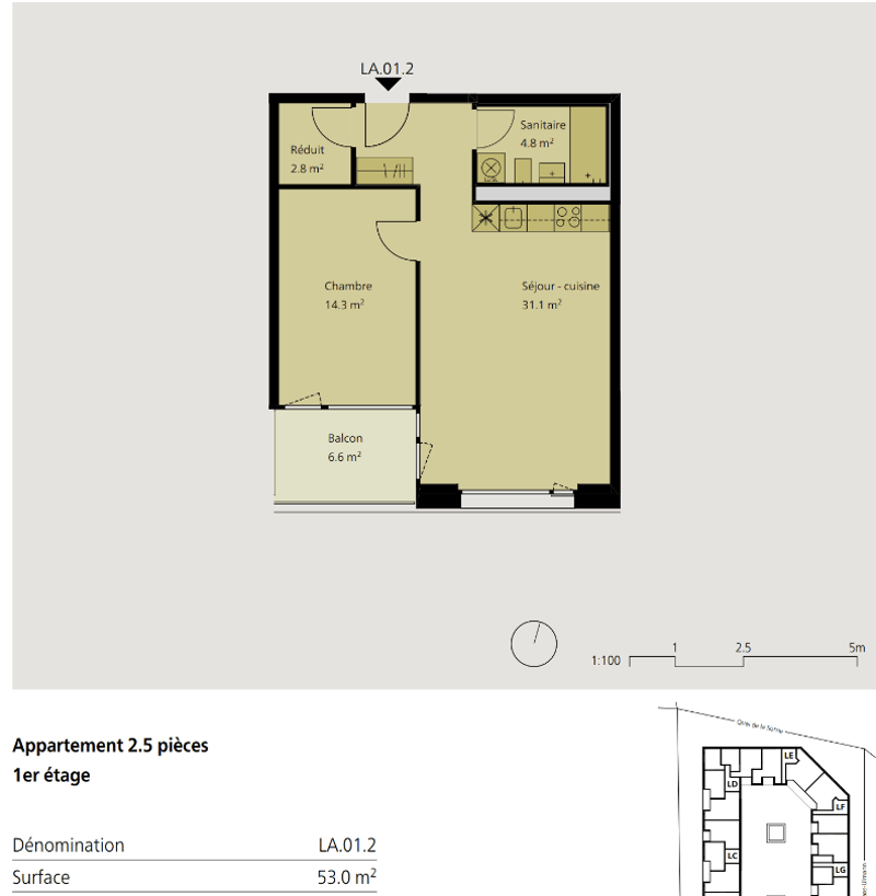Joli appartement de 2.5 pièces au 1er étage à louer à Delémont (2)