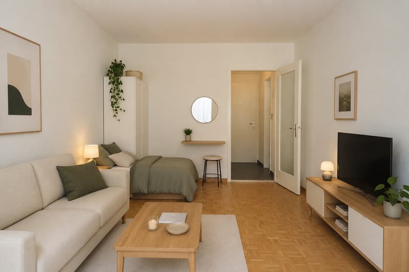 Wohn- und Schlafzimmer