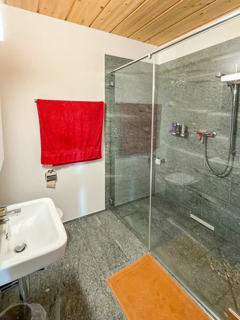 Tages WC/Dusche mit Wäscheturm