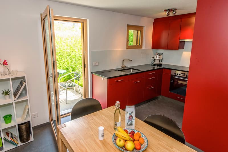 Küche 3.5-Zimmerwohnung mit Ausgang auf Sitzplatz