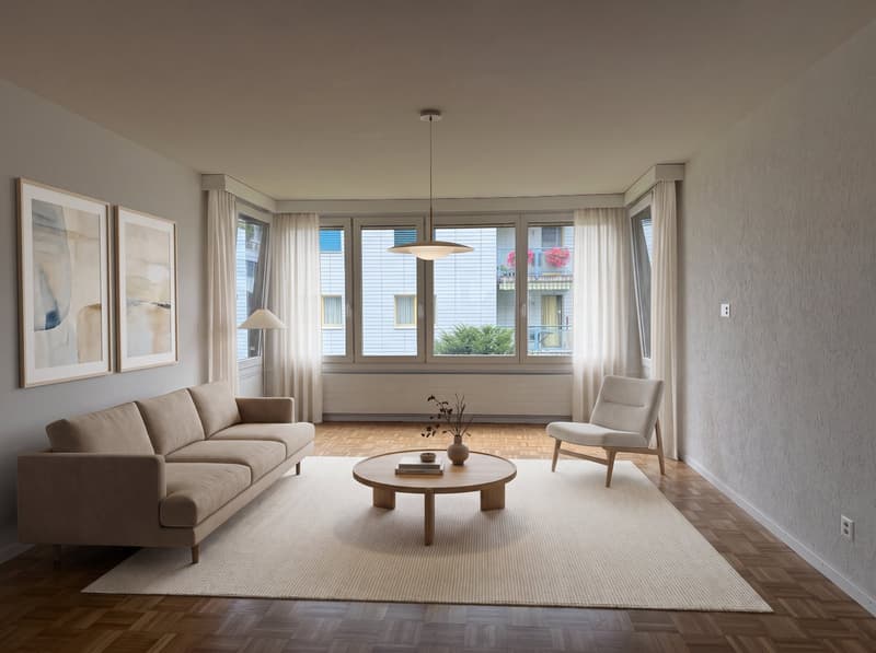 Frisch renovierte 3.5 Zimmer-Wohnung an ruhiger Lage, mit Aussicht, im steuergünstigen Feusisberg (3)
