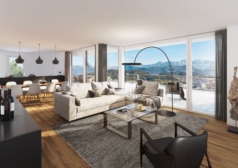 Alpen-Panorama: Zwei NEUBAU 5.5‑Doppel-Einfamilienhäuser an bester Aussichtslage (2)