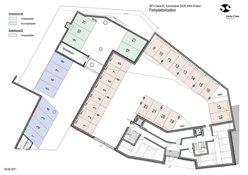 Ein Einstellhallenplatz und ein Aussenparkplatz in Flüelen mieten - Axenstrasse 22 & 26 (2)