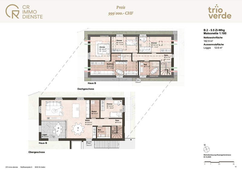 Floor plan of a 2-story house with a basement, featuring living room, kitchen, 4 bedrooms, 2 bathrooms, and a balcony.