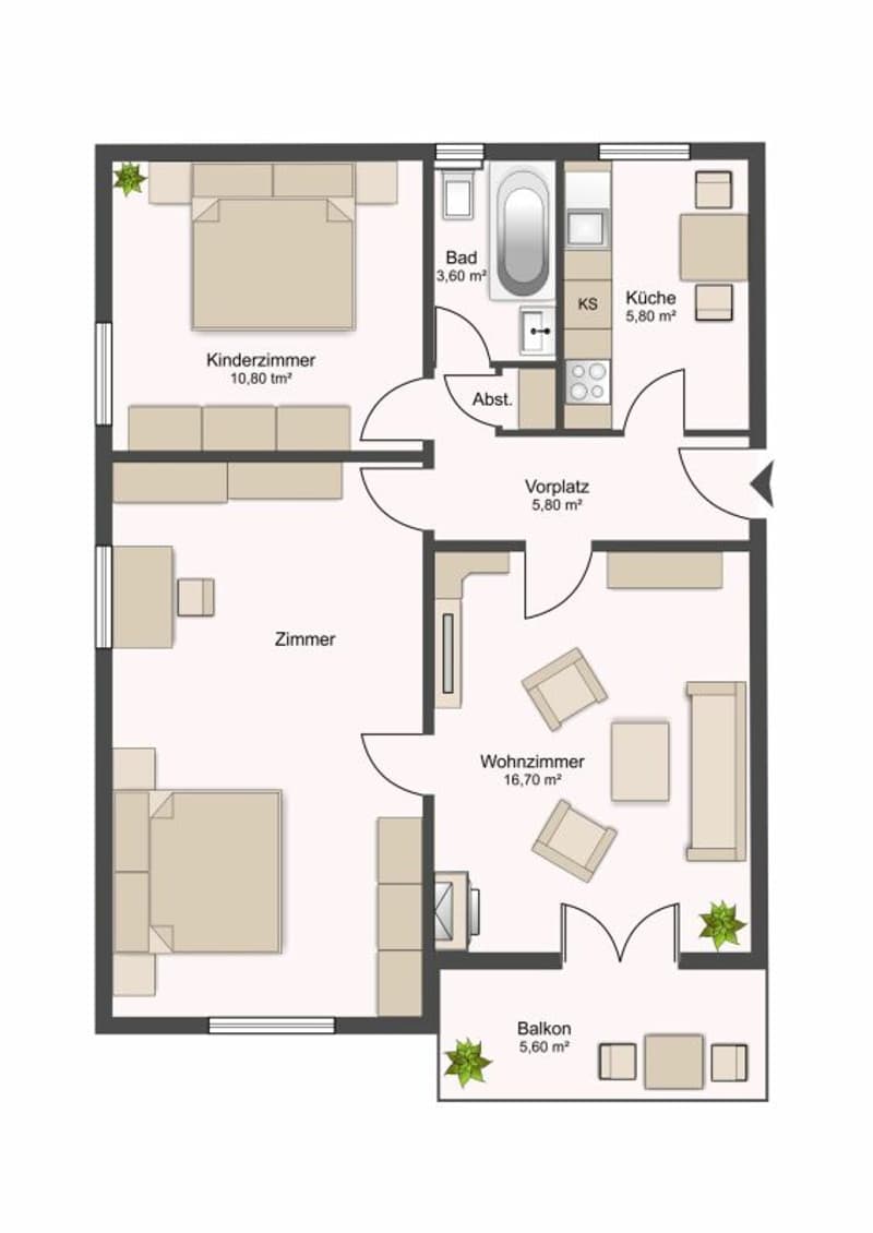 Gemütliche 3.5-Zimmerwohnung in Zentrumsnähe (12)
