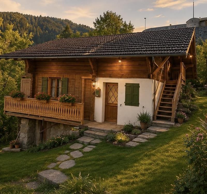 Chalet 2.5 pièces entièrement rénové avec jardin ? Vue panoramique ? Troistorrents (2)