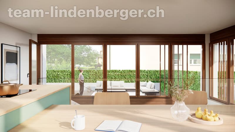 Blick von der Küche in den Garten W1