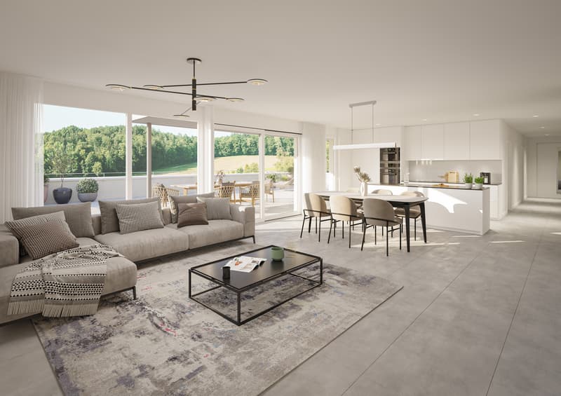 Wohnzimmer Terrassenwohnung 2.2