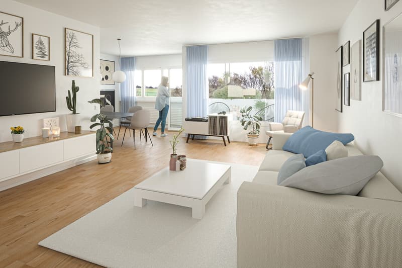 Moderne 4.5 Zimmerwohnung mit der Natur vor der Tür (7)