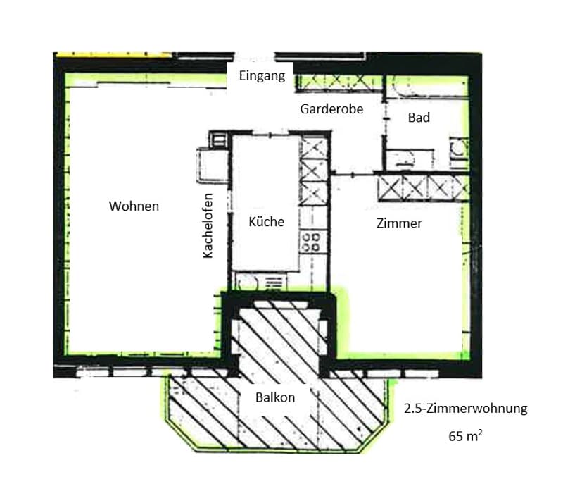 Wohnung mit eigenem Waschturm und Kachelofen (8)