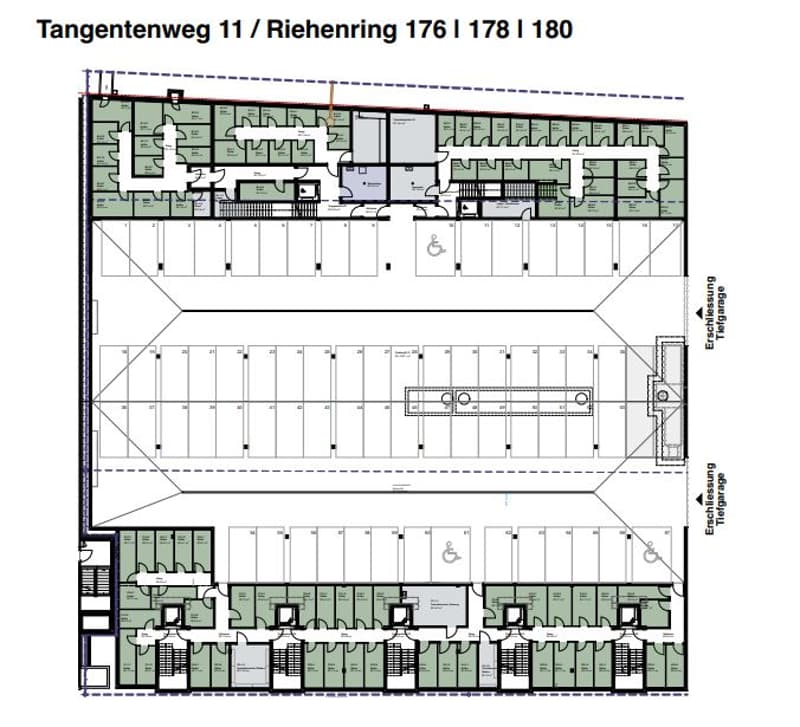 Grundrissplan Einstellhalle