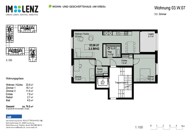 3.5 Zimmerwohnung am Bahnhof Lenzburg (6)