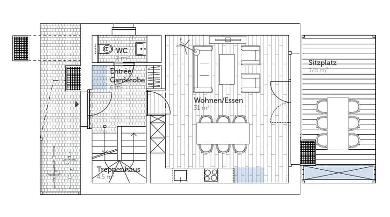 Grundrissplan Erdgeschoss