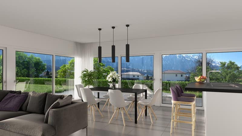 Neubau Einfamilienhaus mit Bergpanoramablick in Amsoldingen (2)