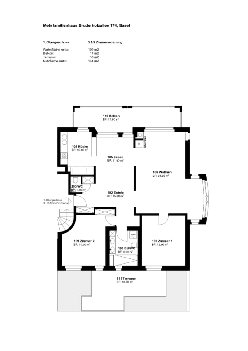 Lichtdurchflutete Wohnung mit Cheminée, Balkon, Terrasse & Ziergarten - Bruderholz (15)