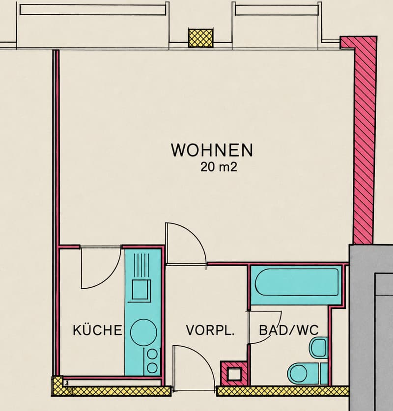 1-Zimmerwohnung an guter Lage nähe Bahnhof SBB mit Balkon (10)