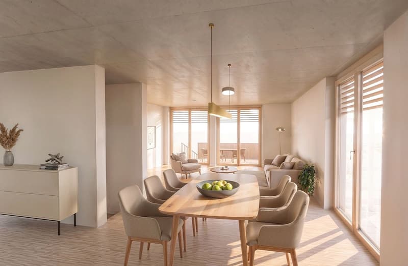 Modernes Wohnen auf zwei Ebenen – 5,5-Zi Maisonette mit Balkon, Wärmepumpe & PV in Fischingen (4)