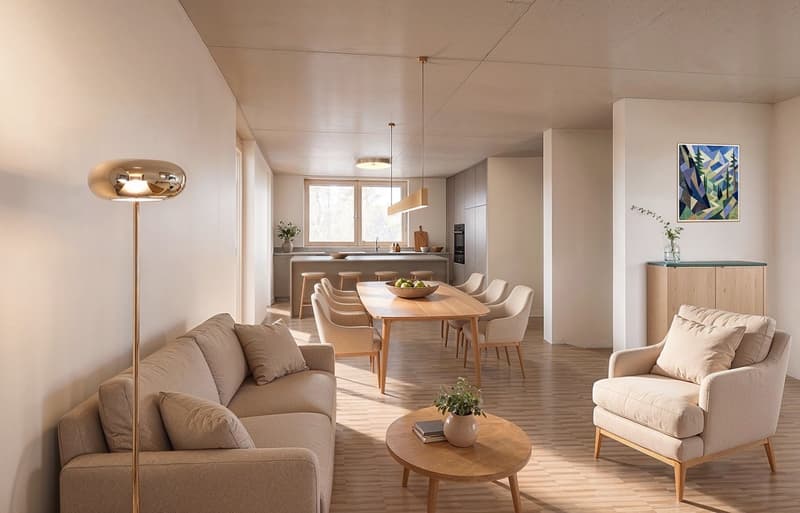 Modernes Wohnen auf zwei Ebenen – 5,5-Zi Maisonette mit Balkon, Wärmepumpe & PV in Fischingen (3)